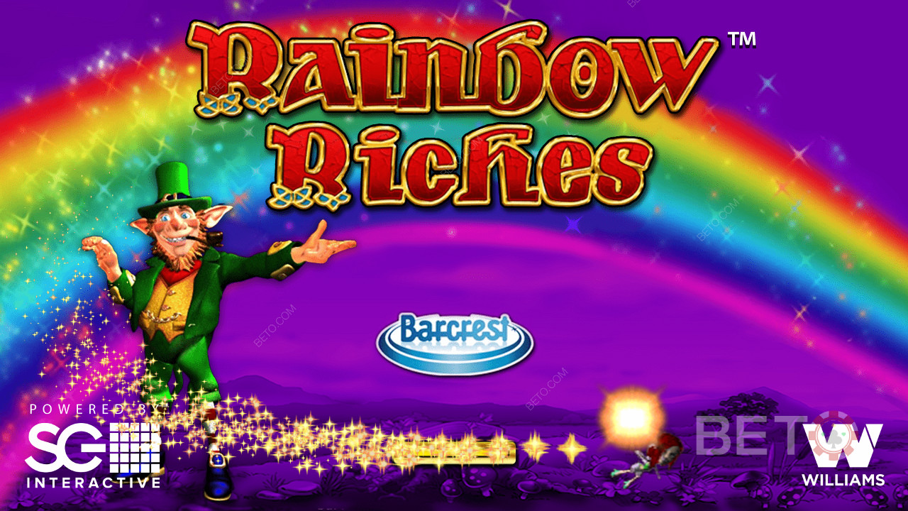 Rainbow Riches online spillemaskinens startskærm