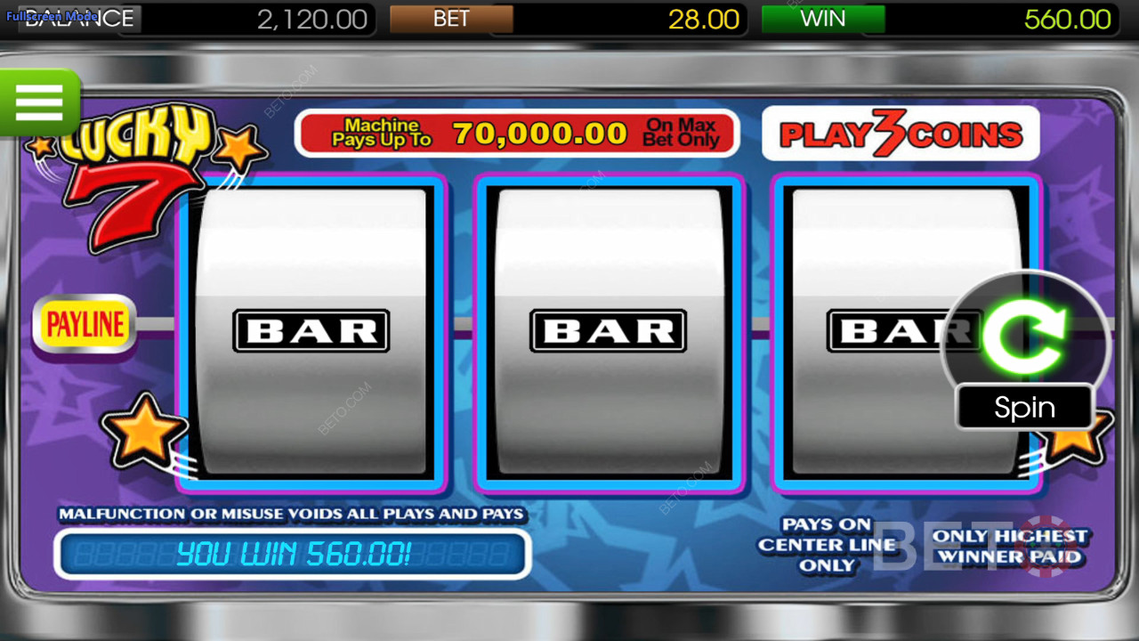 Lucky 7 Betsoft Anmeldelse fra BETO Slots