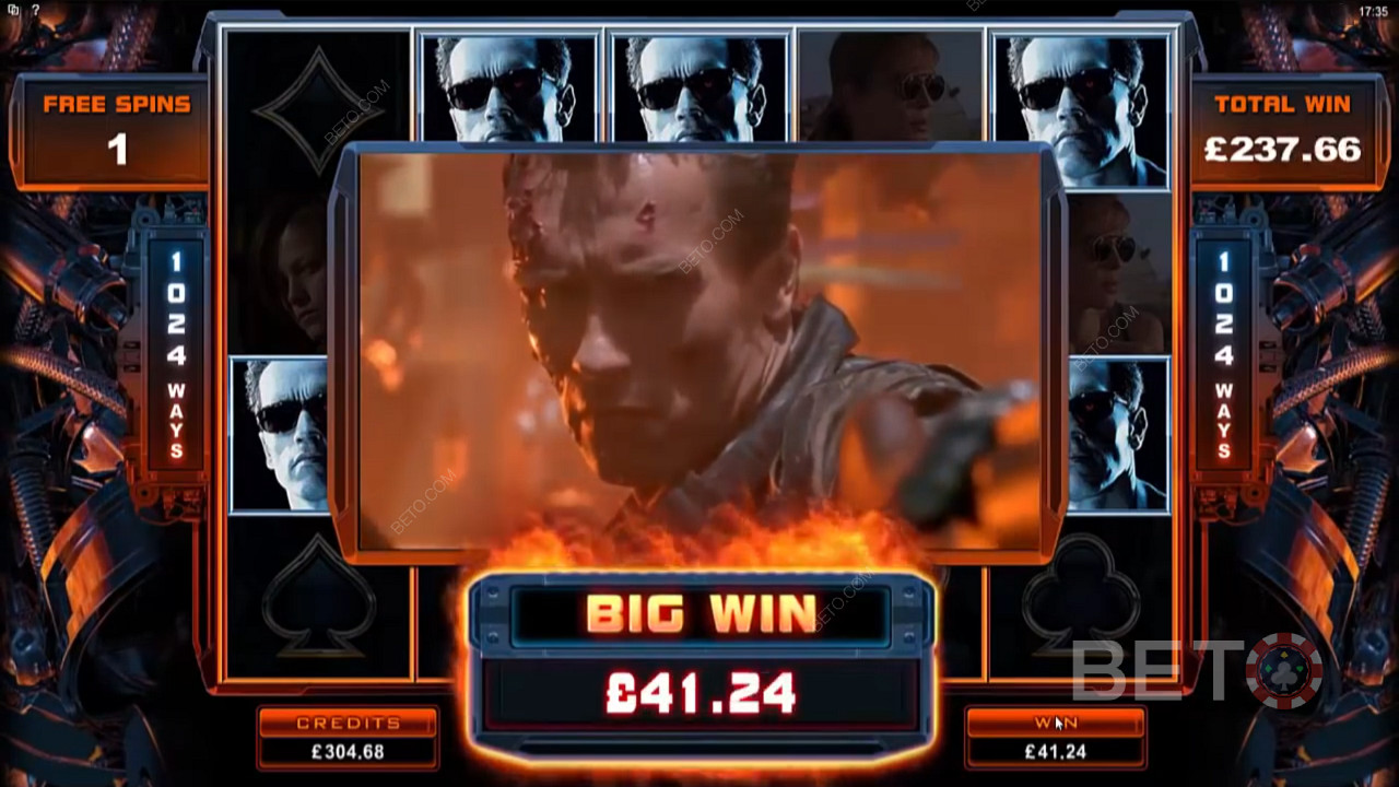 Terminator 2 - "I will be back" - en spillemaskine fyldt med action og masser af bonus og gevinster