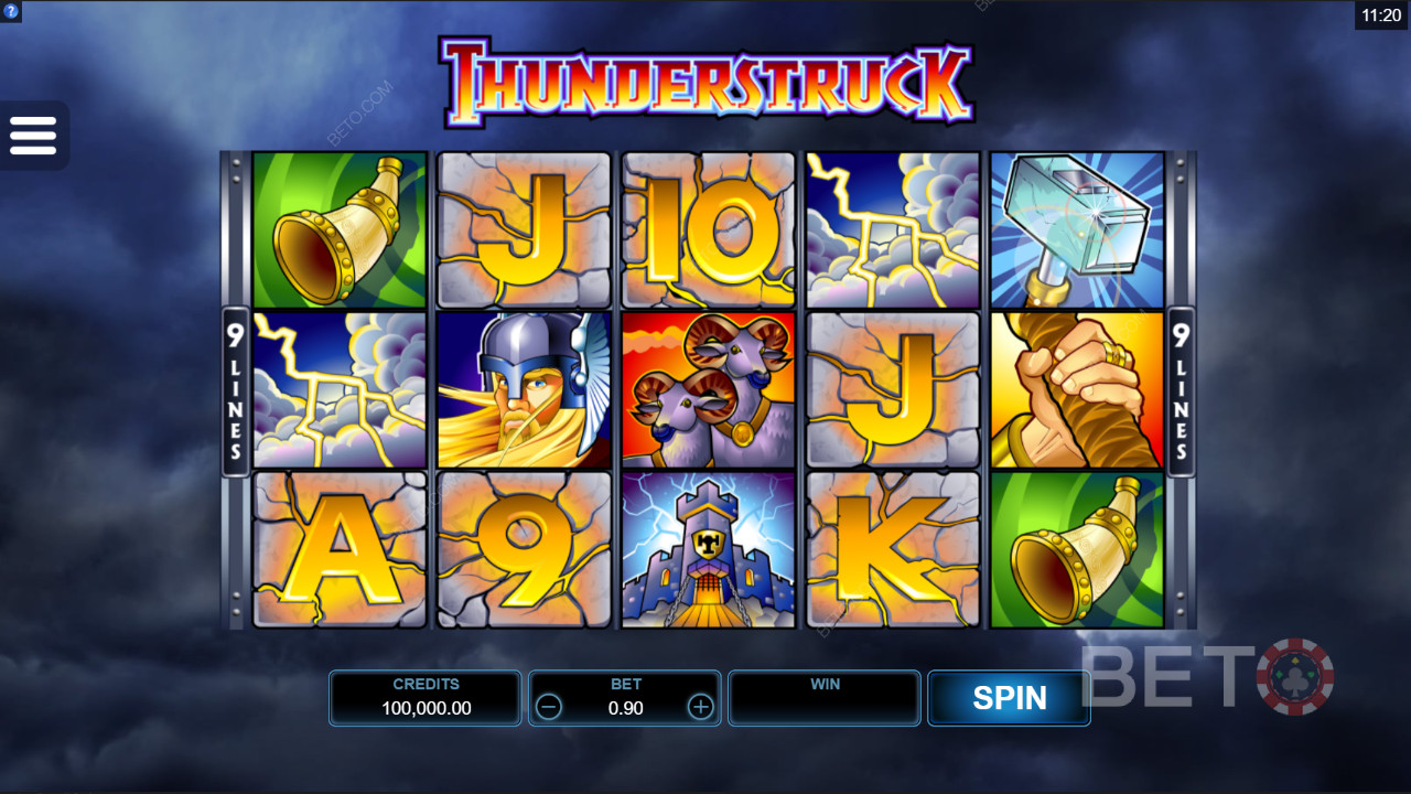 Enkel og overskuelig styring i Thunderstruck