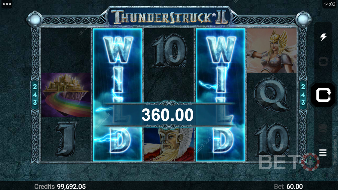 Vind en stor præmie på Thunderstruck II-spillemaskinen