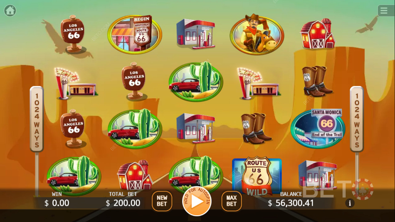 Nyd Wilds og Free Spins i Route 66