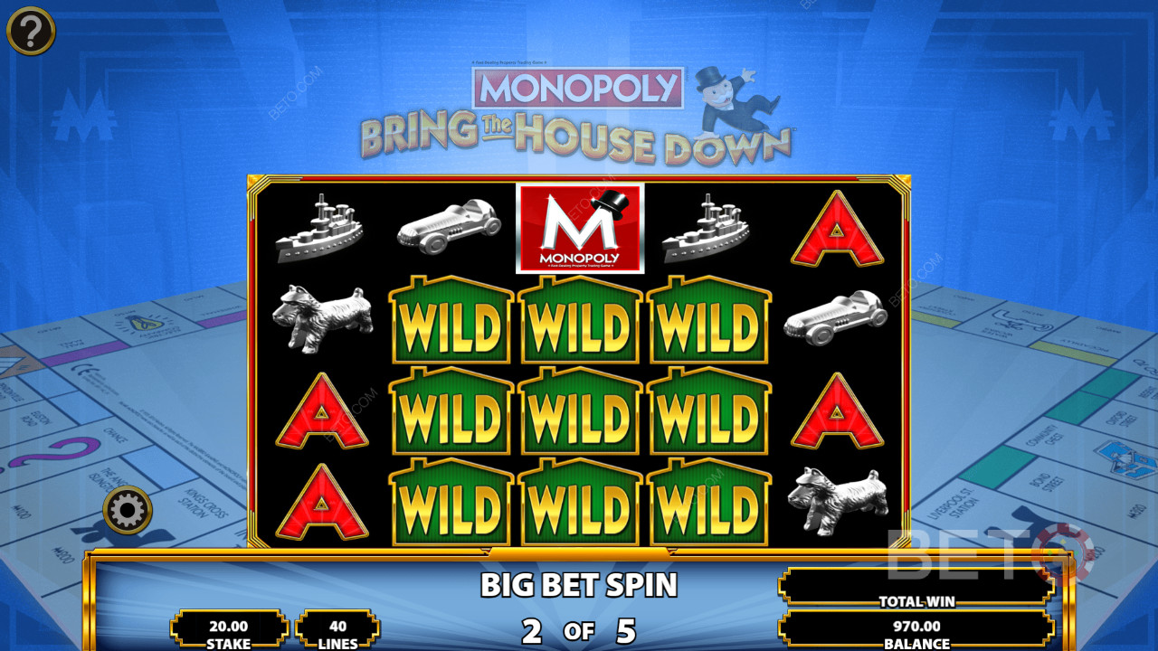 Særlige Wilds i Monopoly: Bring the House Down