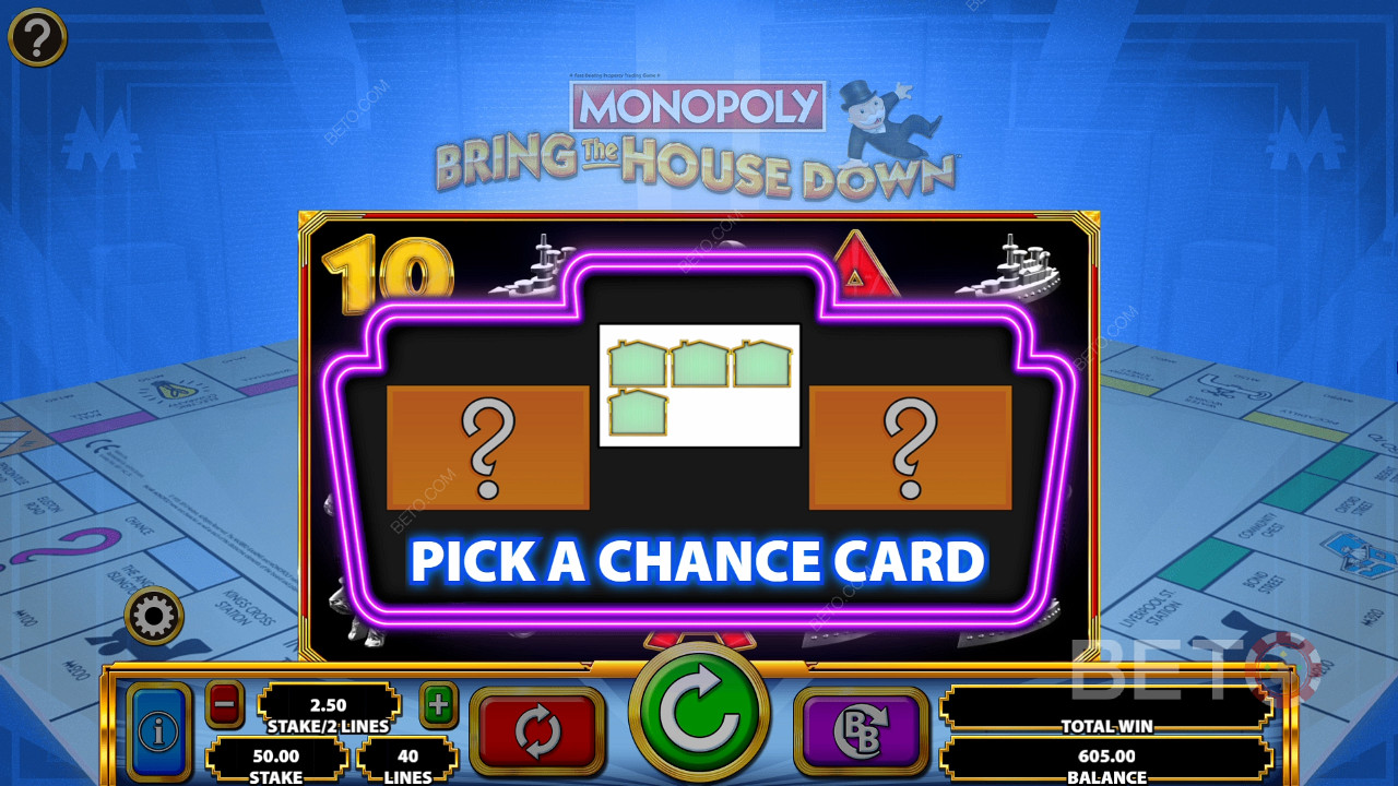 Prøv lykken-funktion i Monopoly: Bring the House Down
