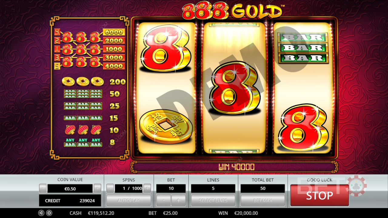 888 Gold Anmeldelse fra BETO Slots