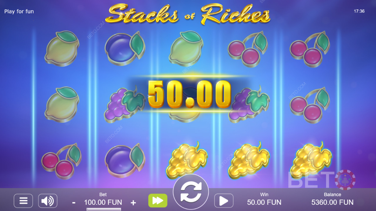 Gyldne gevinster i Stacks of Riches