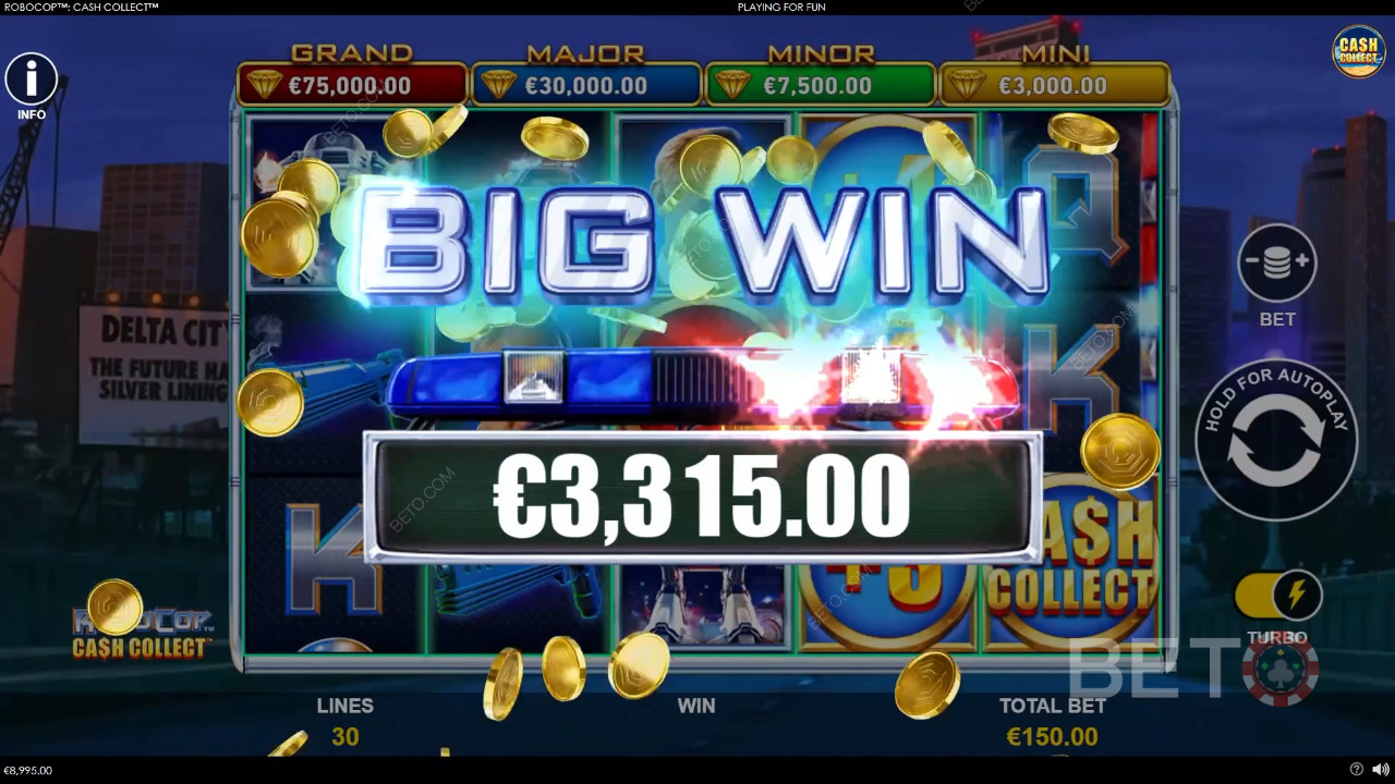 Vind 1.878 gange din indsats i RoboCop: Cash Collect!