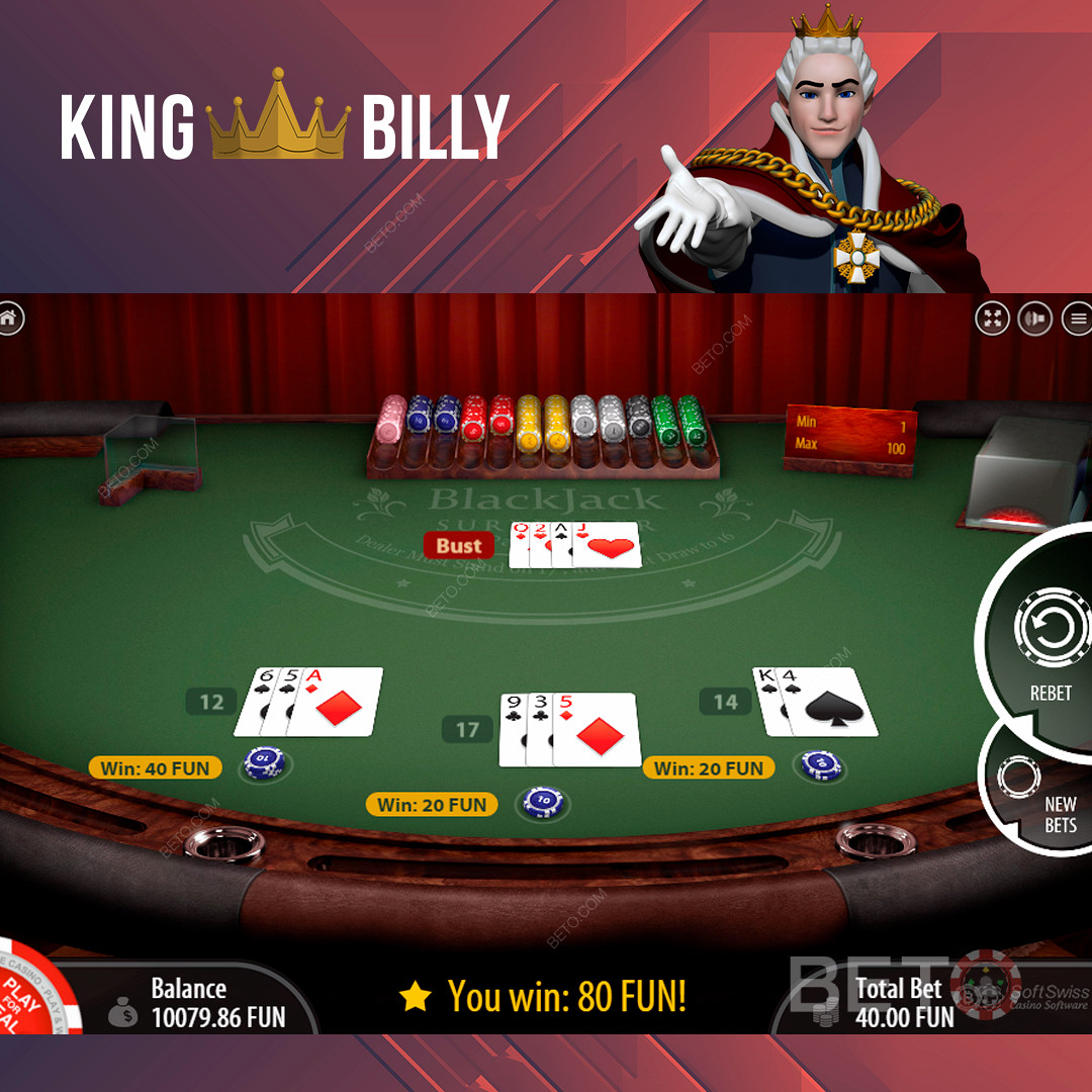 Nyd populære bordspil hos King Billy Casinoet