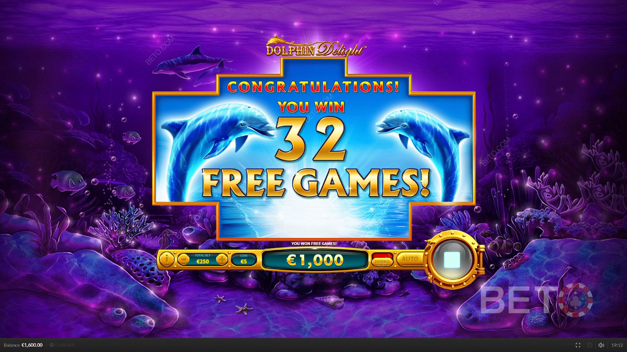 Land Free Spins i Dolphin Delight