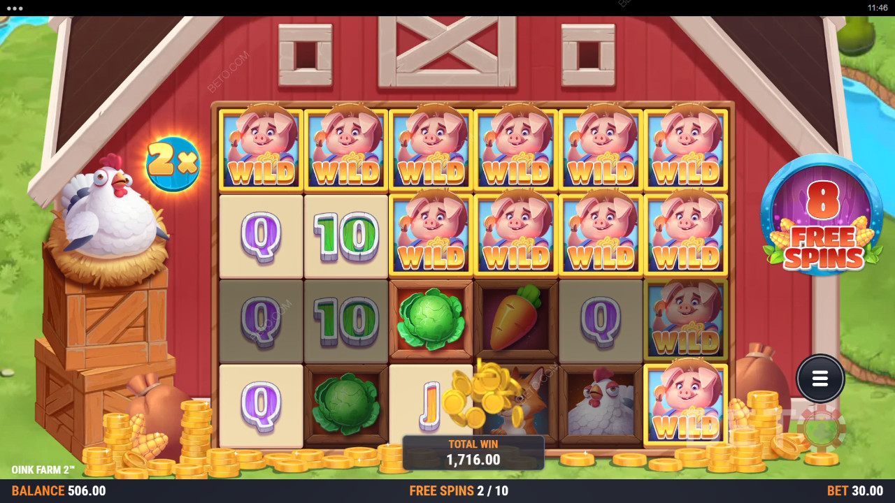 Anmeldelse af Oink Farm 2 på BETO Slots
