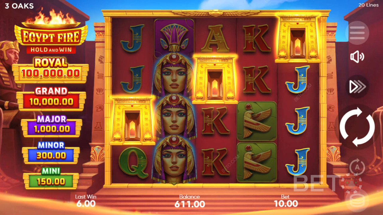Sådan spiller du Egypt Fire fra 3 Oaks Gaming