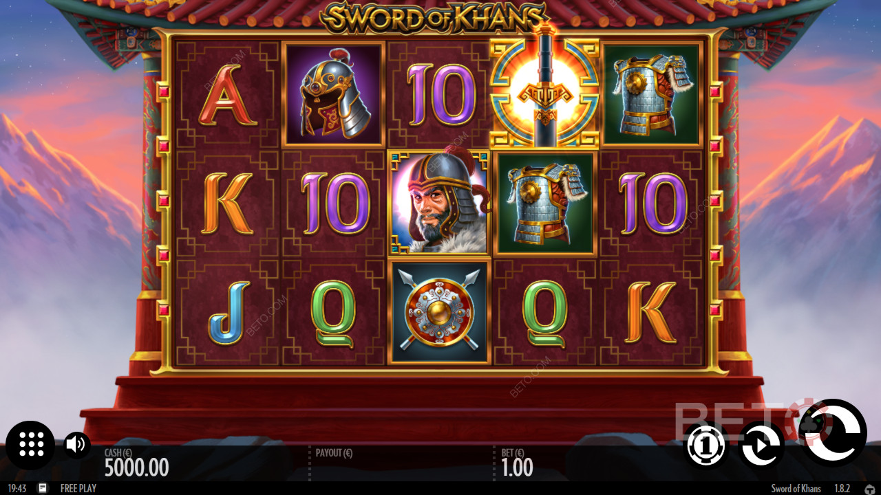 Klassisk 5x3 gitter i Sword Of Khans - Kæmp side om side med Djengis Khan