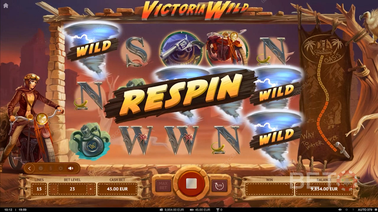 Victoria Wild spillemaskine med forskellige typer free spins og en speciel bonus