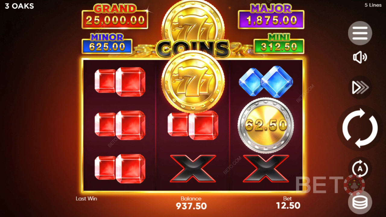 Vind 6.000 gange din indsats i 777 Coins spilleautomaten!