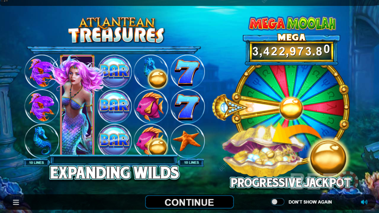 Vind skjulte skatte i Atlantean Treasures Mega Moolah fra Neon Valley Studios