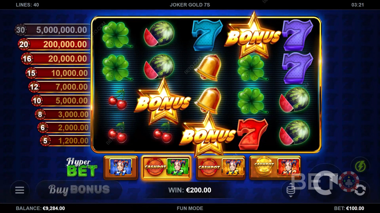 Joker Gold 7s anmeldelse fra BETO Slots
