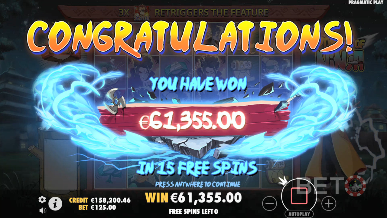 Vind 5.000 gange din indsats i Power of Ninja spilleautomaten!