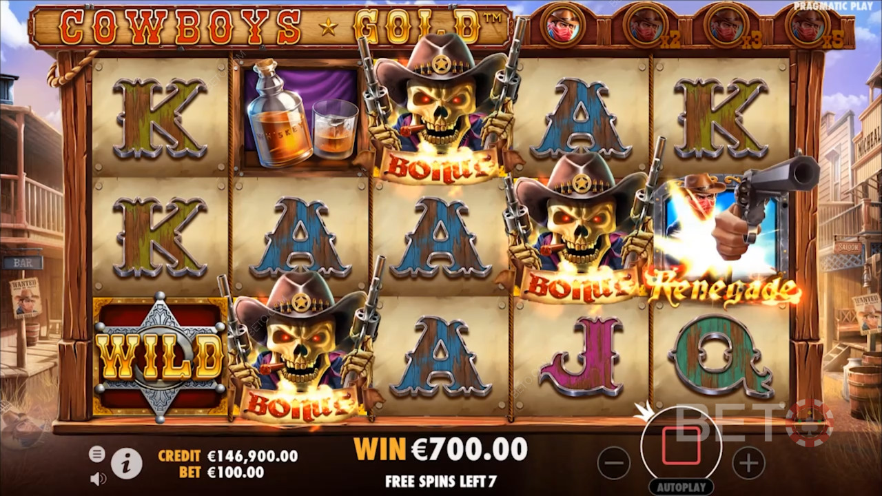 Få 3 Bonus-symboler for at aktivere Gratis Spins og vind 10 Gratis Spins
