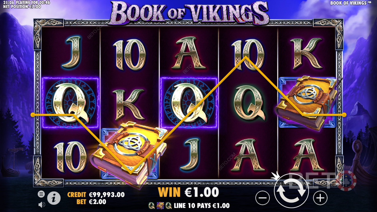 Magiens Bog er både Wild og Scatter i denne vikingeautomat