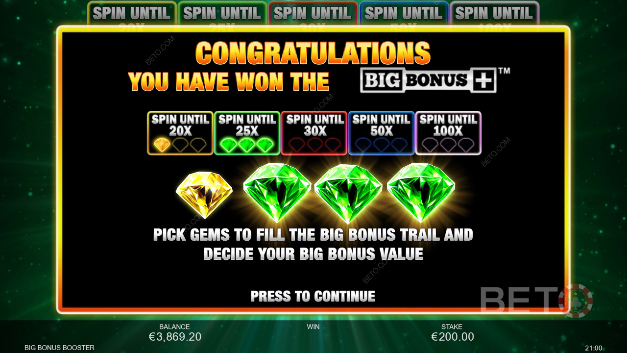 Store Bonusfunktioner i Big Bonus Booster fra Inspired Gaming