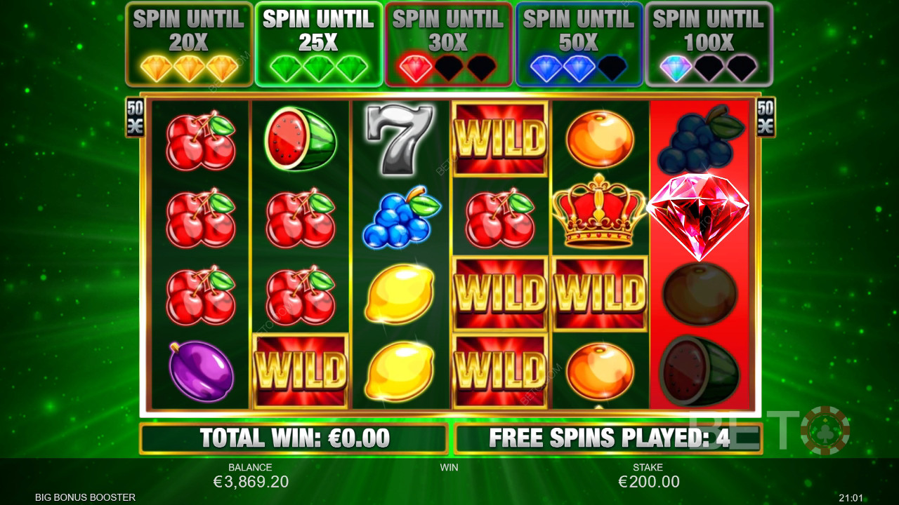 Vind 833 gange din indsats i Big Bonus Booster spilleautomaten!