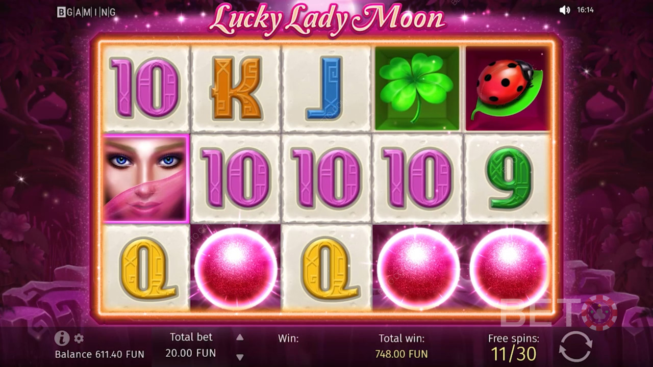 Spilleautomaten Lucky Lady Moon er enkel og nem at forstå for de fleste nybegyndere