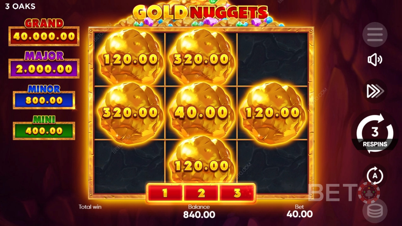 Gold Nuggets (3 Oaks) Spil For sjov