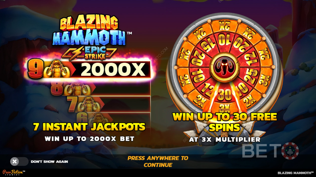 Vind op til 2.000x din indsats på Blazing Mammoth spillemaskinen