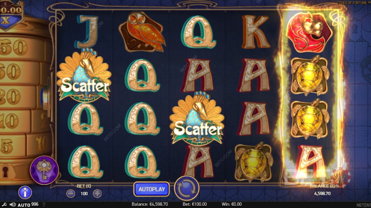 5x4 gitter i Codex of Fortune spilleautomat
