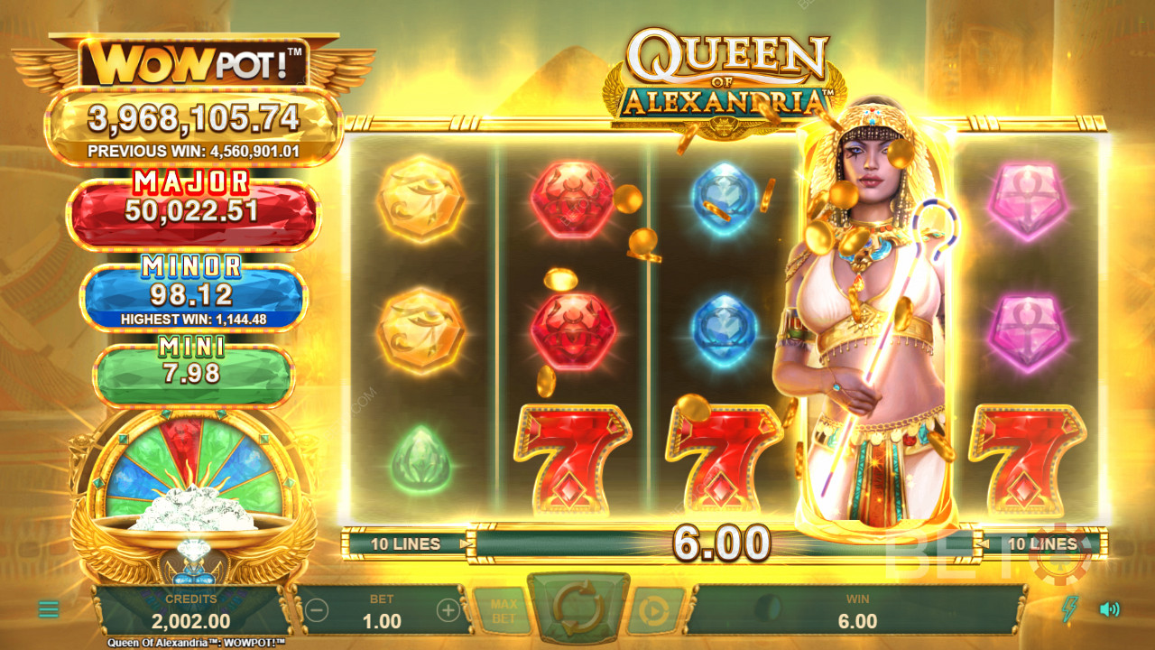 Queen of Alexandria WowPot fra Neon Valley Studios - en cool fantasy spillemaskine