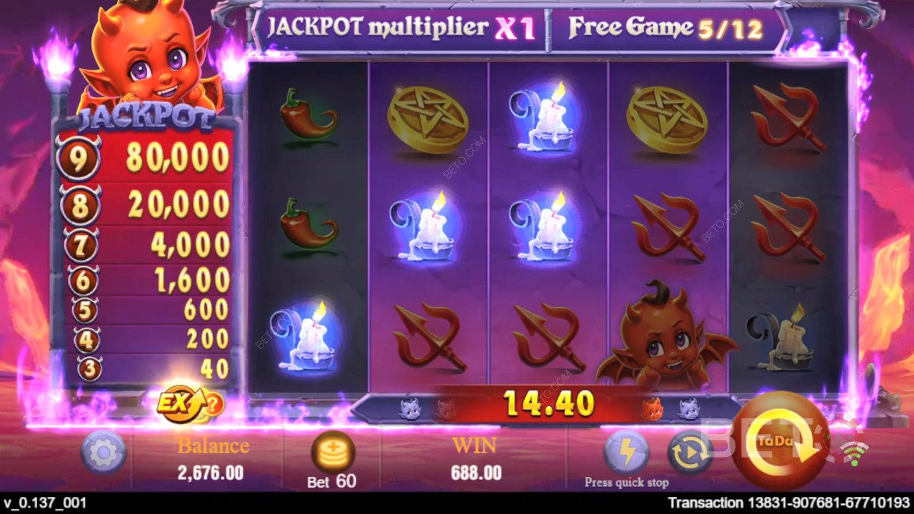 Vind 10.000 gange din indsats i Devil Fire spilleautomaten!