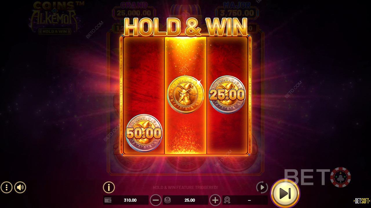 Sådan spiller du Coins of Alkemor – Hold & Win fra Betsoft