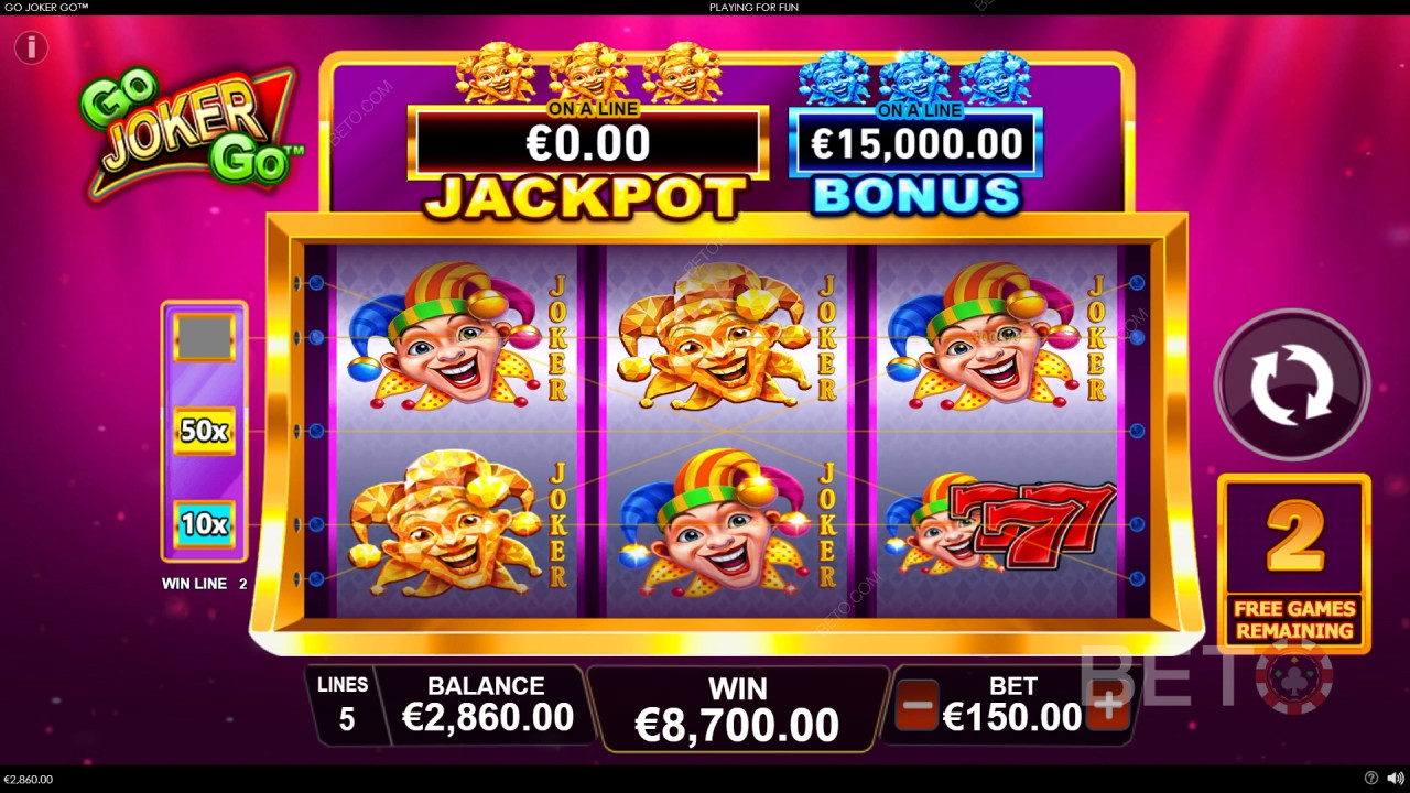 Vind 1.000x Din indsats på Go Joker Go spilleautomaten!