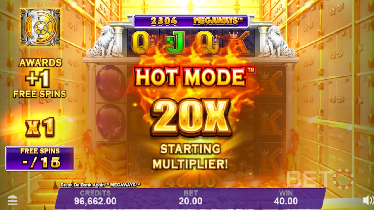 Særlige runder i Break Da Bank Again Megaways - Hot Mode