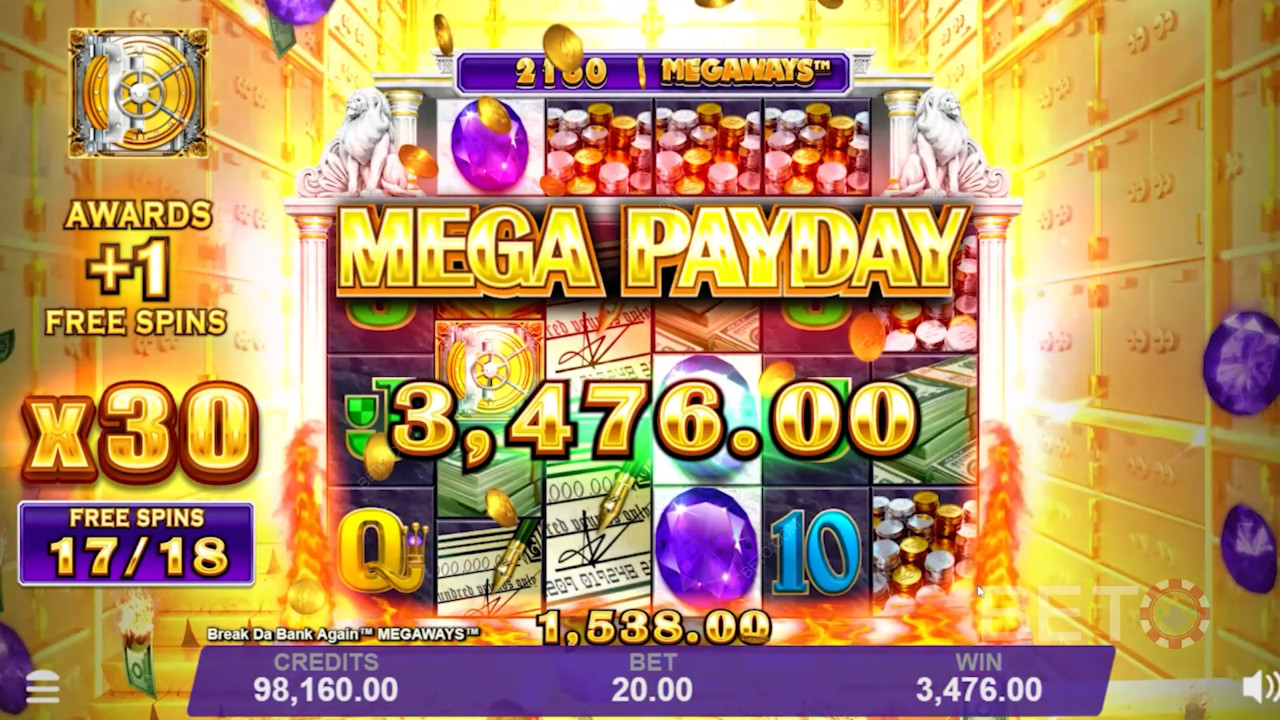 Kæmpe gevinster venter i Break Da Bank Again Megaways
