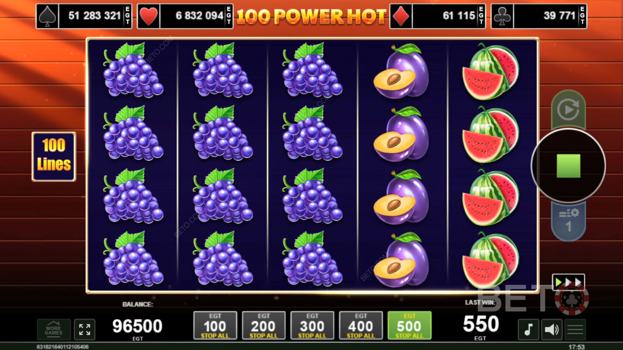 100 Power Hot: Anmeldelse fra BETO Slots