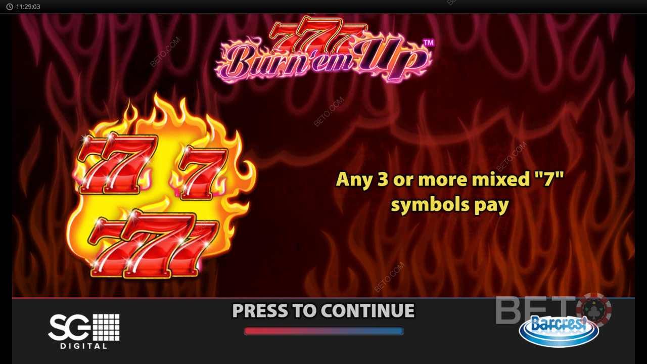 Vind 5.000 gange din indsats i 777 Burn