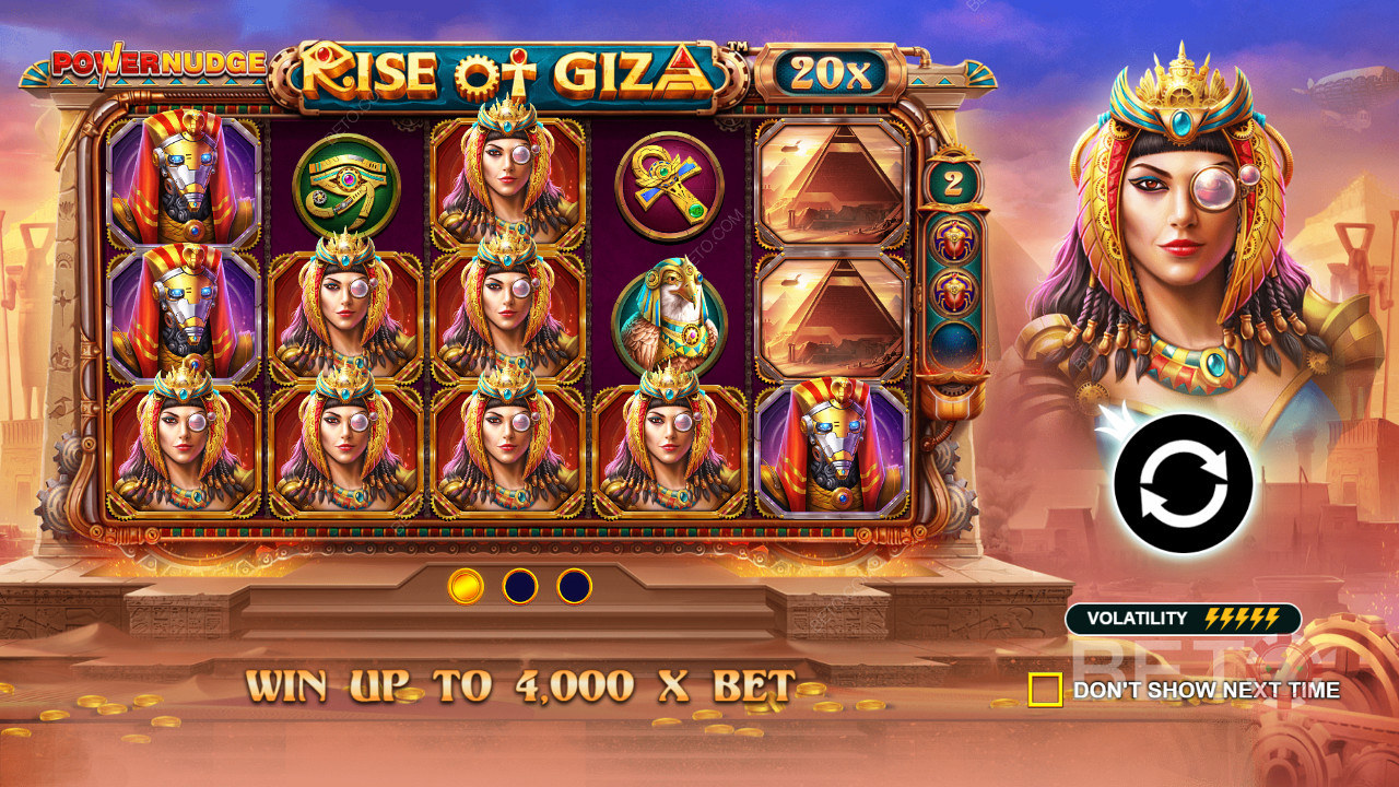 Vind op til 4.000x din indsats i Rise of Giza PowerNudge
