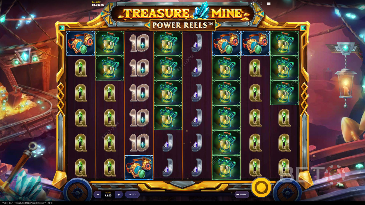 Oplev fantastisk tema og grafik i Treasure Mine Power Reels online spilleautomat
