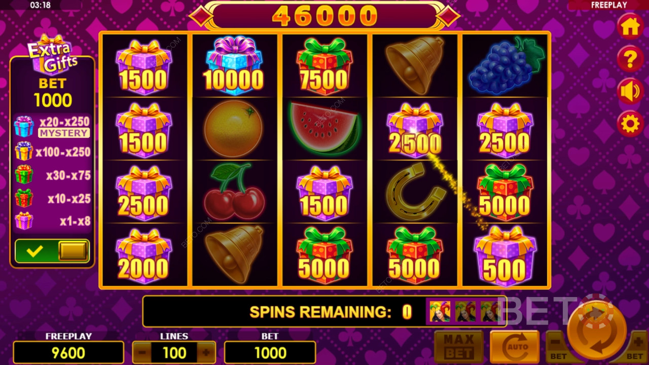 Bonusfunktioner forklaret i Lucky Joker 100 Extra Gaver fra Amatic