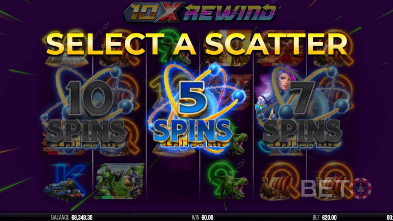 Særlige Scatter-symboler i 10x Rewind