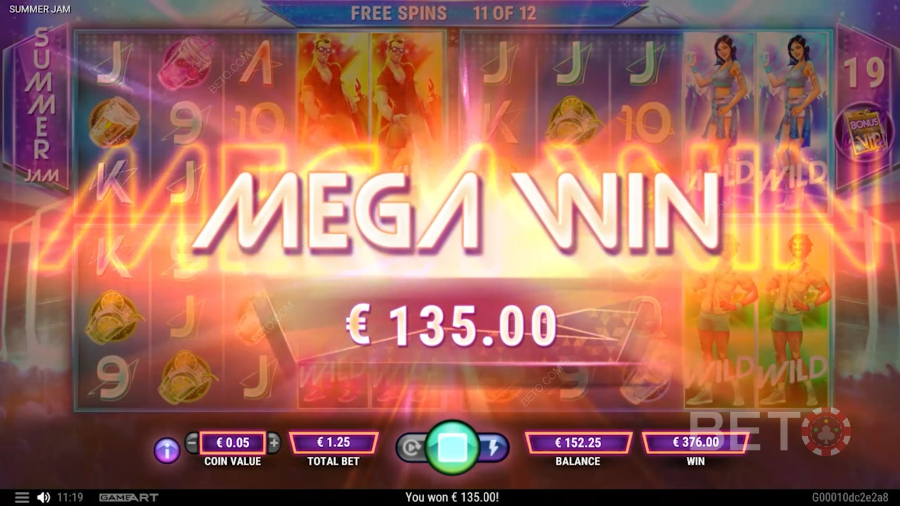 Vind stort med gratis spins i Summer Jam spilleautomaten