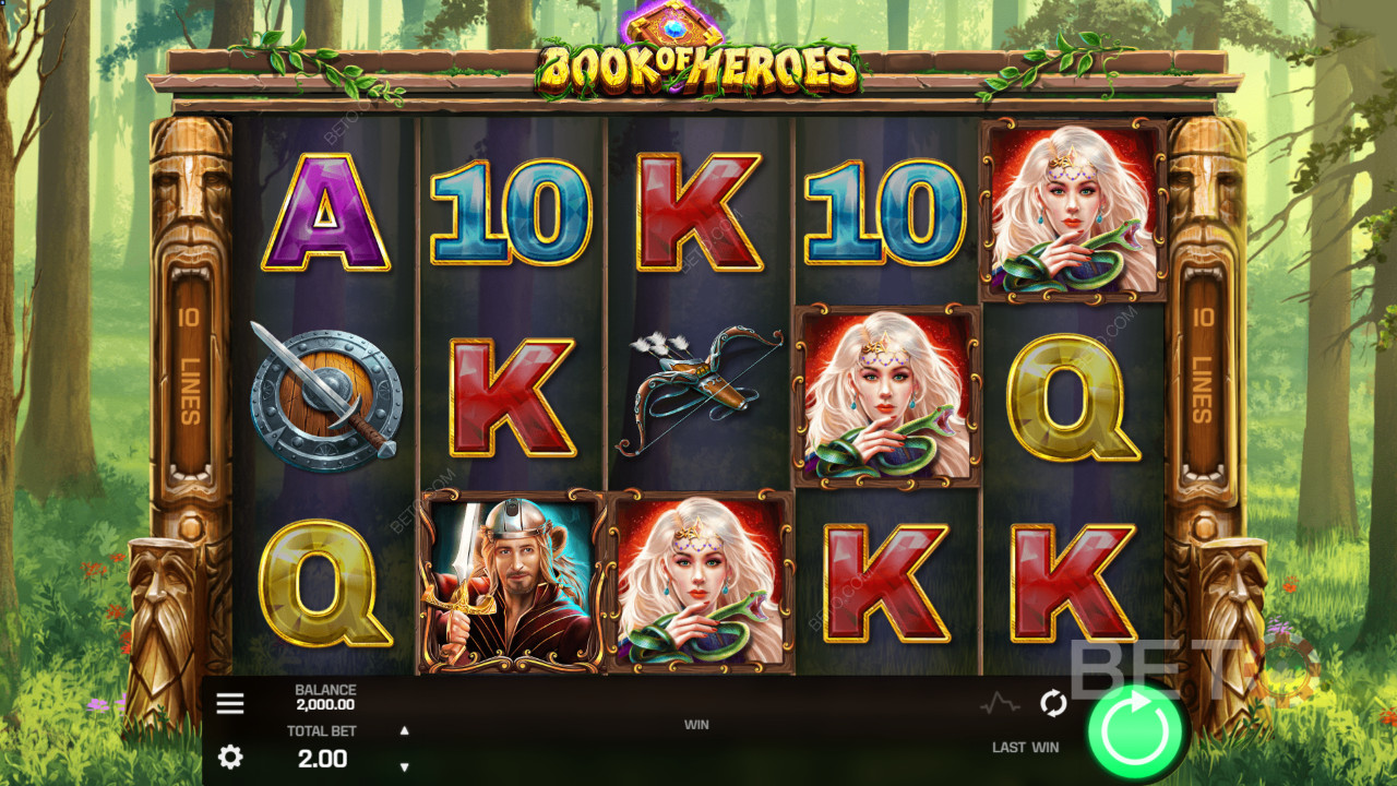 Oplev et mytisk og smukt tema i Book of Heroes online spilleautomat
