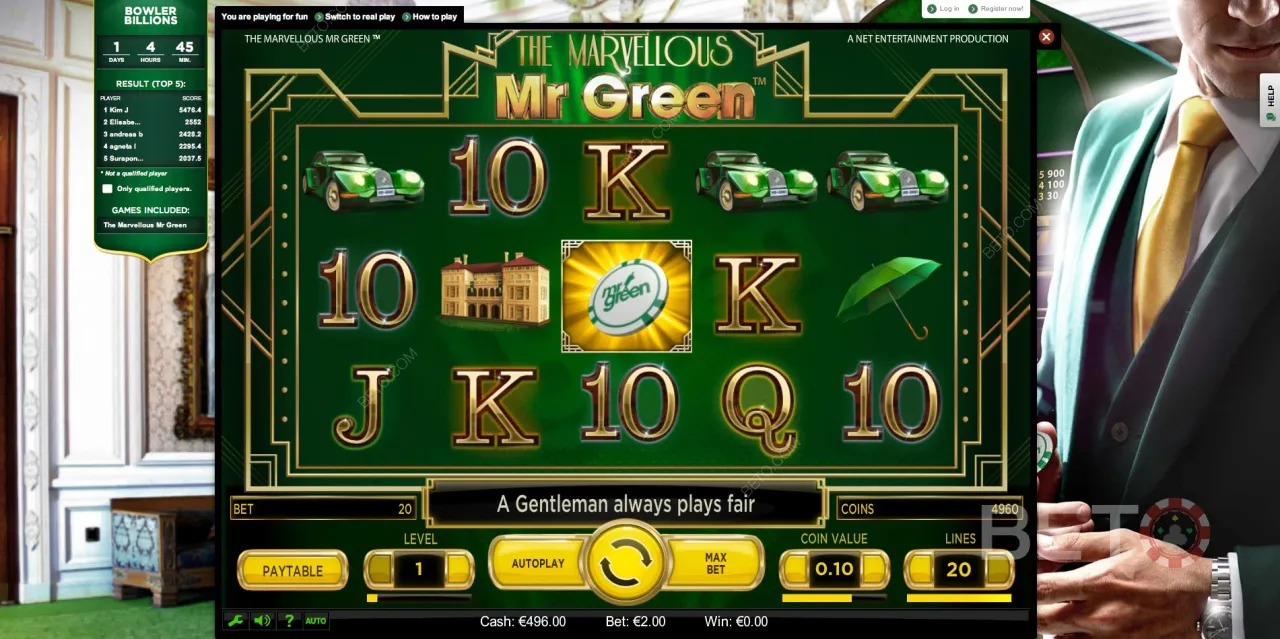 Den bedste side til online spilleautomater er Mr Greens spilleside