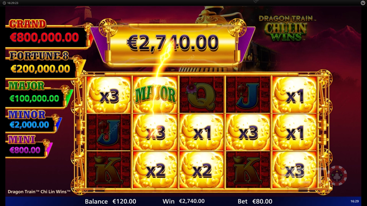 Vind 10.000 gange din indsats i Dragon Train Chi Lin Wins spilleautomat!