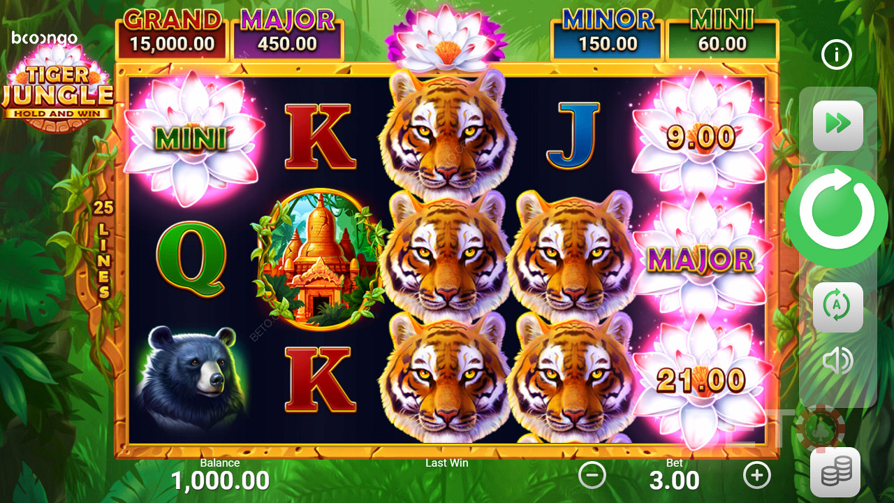 Du kan få 4 forskellige Jackpots i løbet af bonusspil runden på spillemaskinen
