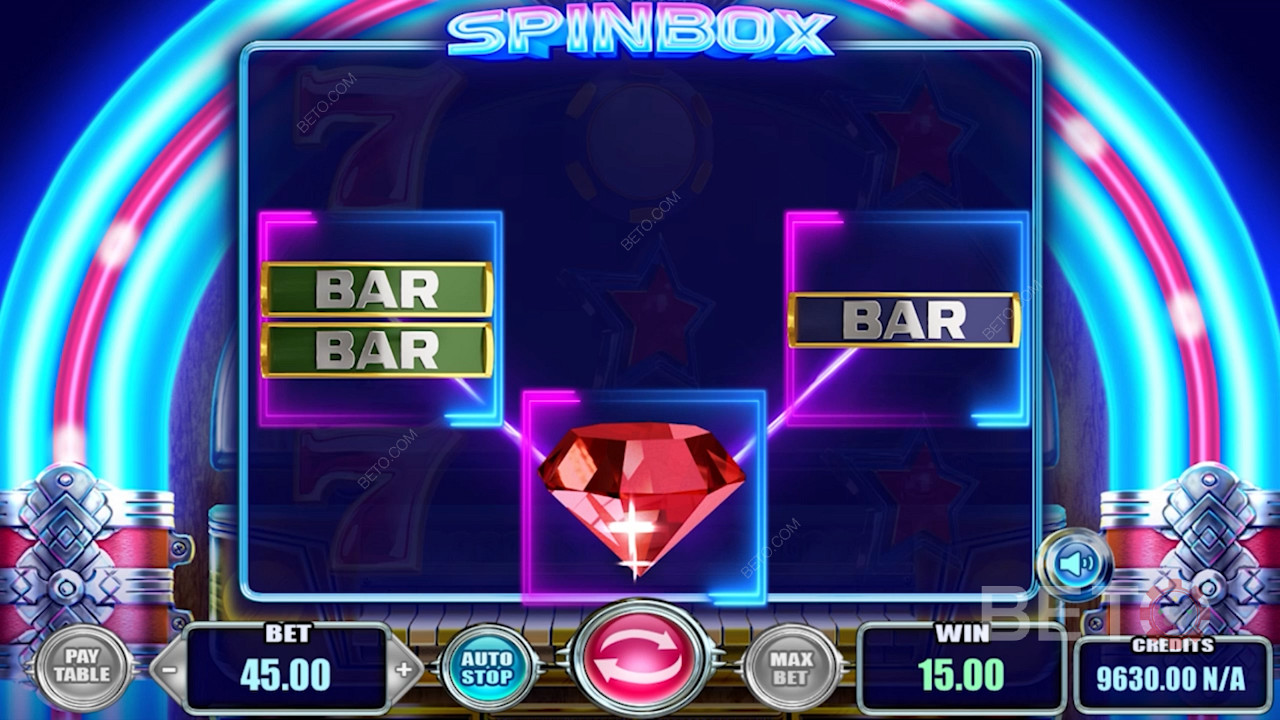 Skinnende grafik på Spinbox spilleautomaten