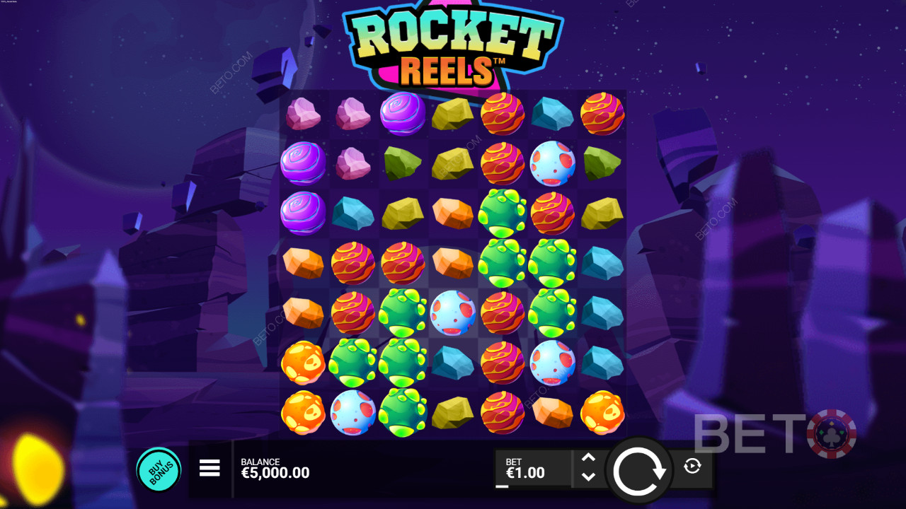 Raket Ruller klyngebaseret spilleautomat fra Hacksaw Gaming