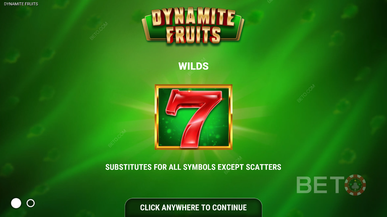 Dynamite Fruits slot - Vilde symboler - den røde syver