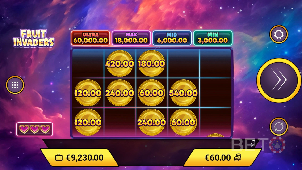 Bonusfunktioner i Fruit Invaders fra Amigo Gaming forklaret